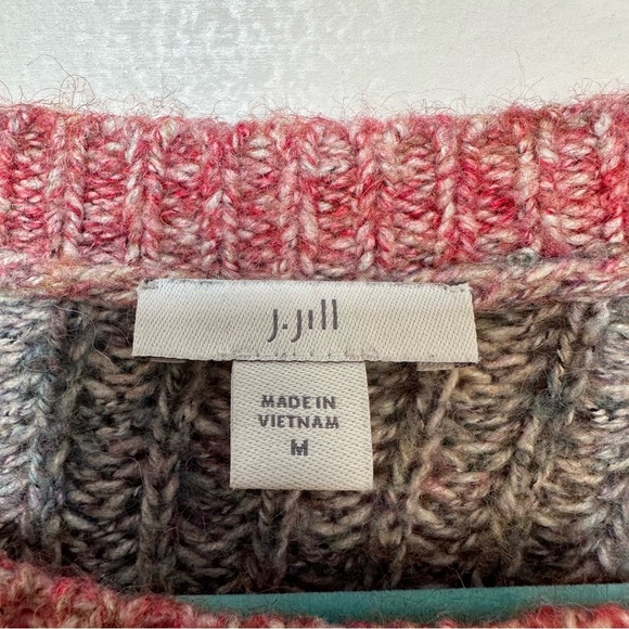 J. Jill Ombre Stripe Crewneck Tunic Sweater Wool Blend Medium - Picture 6 of 6
